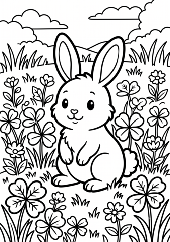うさぎのぬりえ 無料印刷